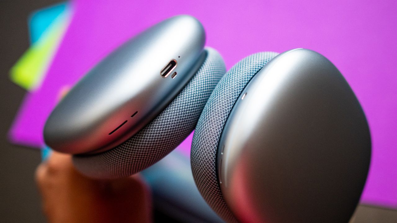 AirPods Max USB-C against colorful background