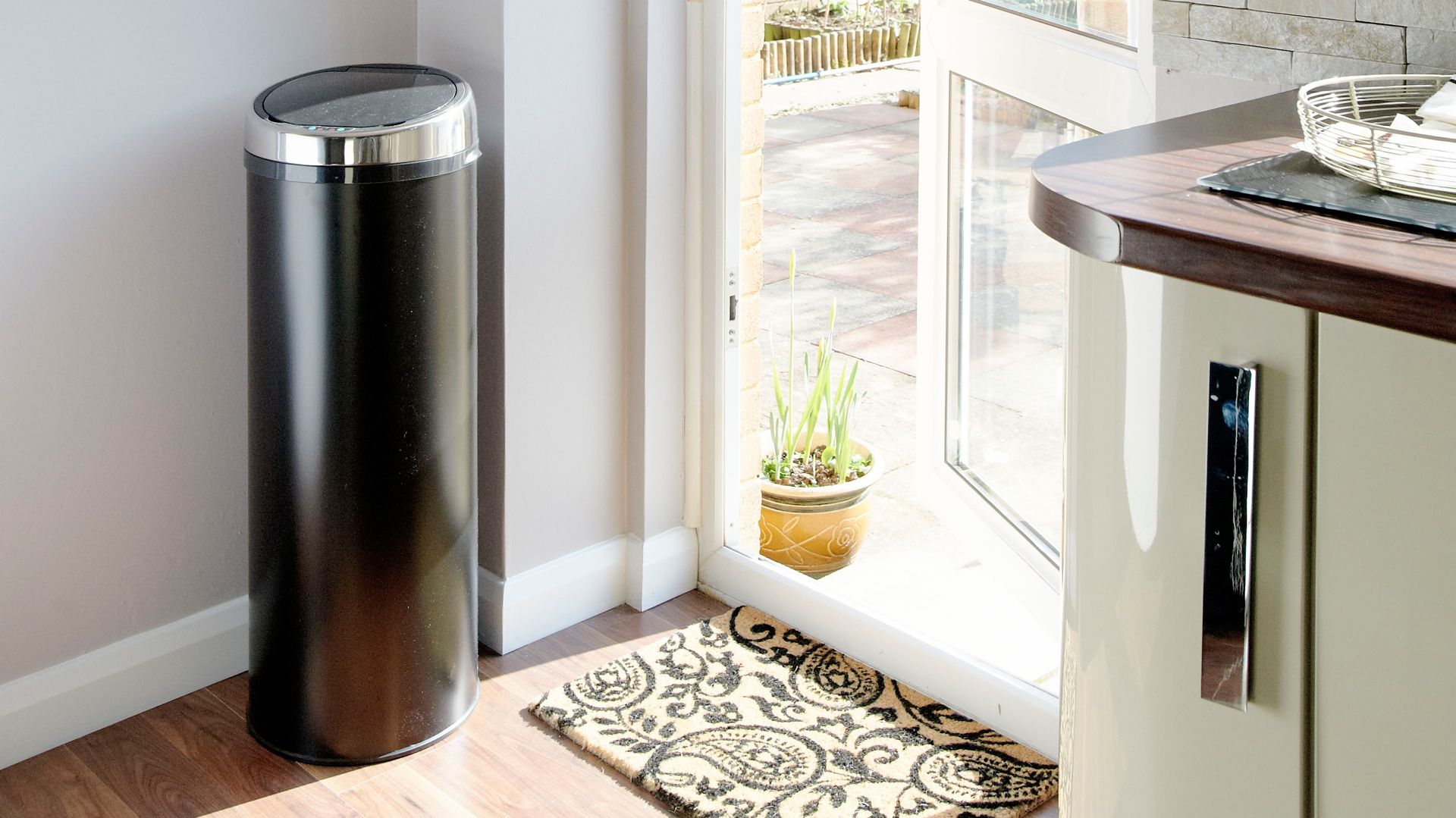 Clean kitchen bin with baking soda as a way ofhow to get rid of flies in a house
