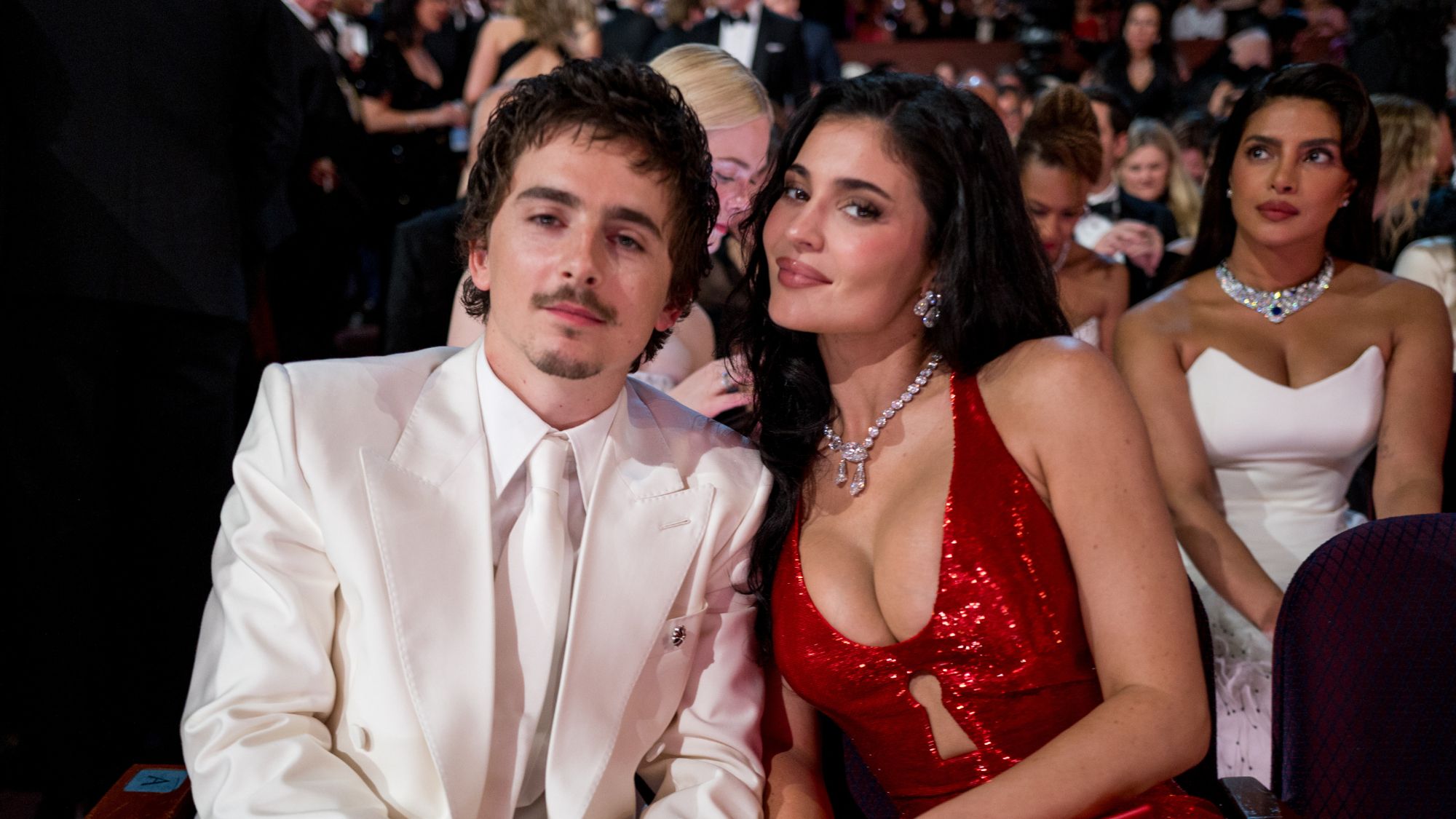 Kylie Jenner and Timoth&amp;eacute;e Chalamet attend the Oscars in 2026