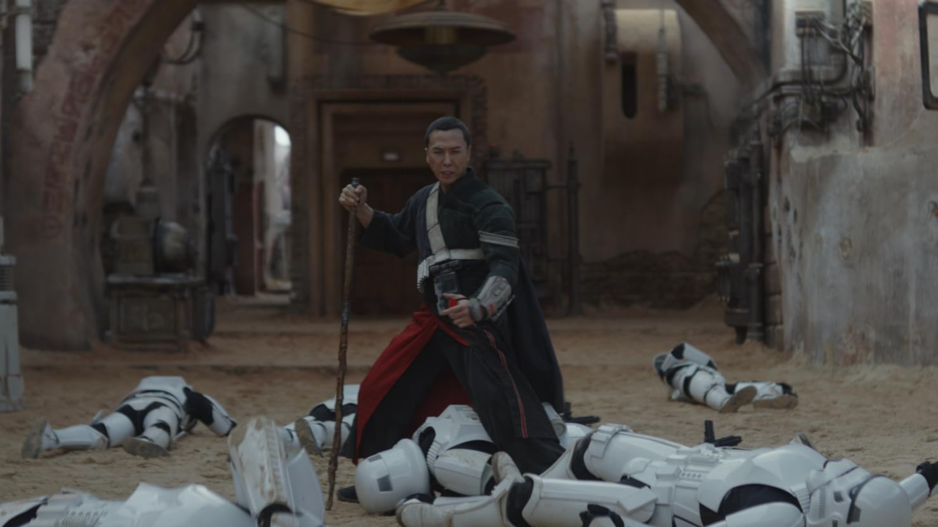 Donnie Yen as Chirrut Îmwe in Rogue One: A Star Wars Story