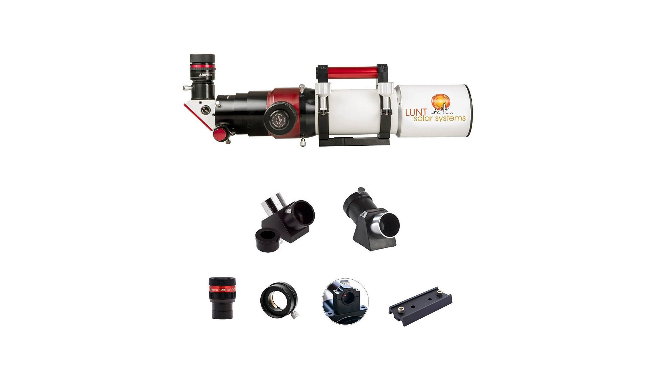 A Lunt Solar 80mm f/7 Universal Day & Night Use Modular Telescope, without tripod