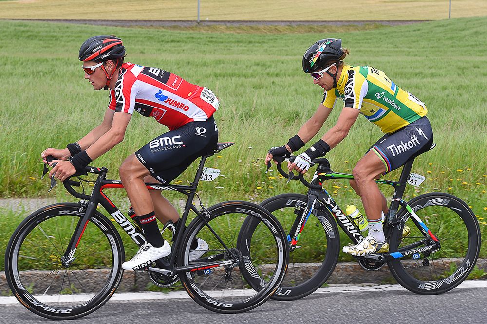 Silvan Dillier and Peter Sagan during stage 4 at the Tour de Suisse