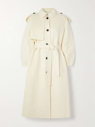 Ceyla Belted Wool-Felt Trench Coat