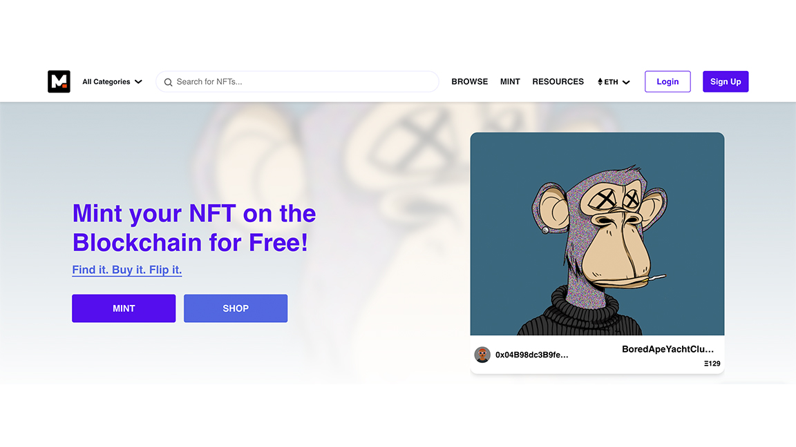An image of the Mintable site, one of the best NFT marketplaces