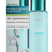 L'Oreal Paris Hydra Genius Hyaluronic Acid + Aloe Liquid Hydrating MoisturiserPromises hydration for up to 72 hours thanks to the Hyaluronic and Aloe enriched formula.