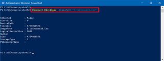 Dismount DiskImage command on PowerShell