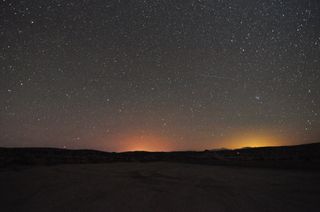 Night sky photographer Marian Murdoch captured this view of a Leonid meteor over the high desert of Ridgecrest, Calif., during the peak of the Leonid meteor shower of 2012 on Nov. 17 and 18.