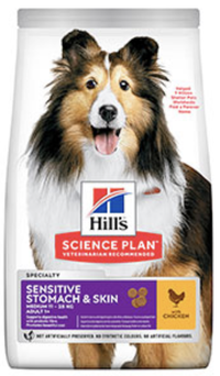 Hill's Science Plan Dry Adult Stomach and Skin Medium Breed Dog Food 14kg
