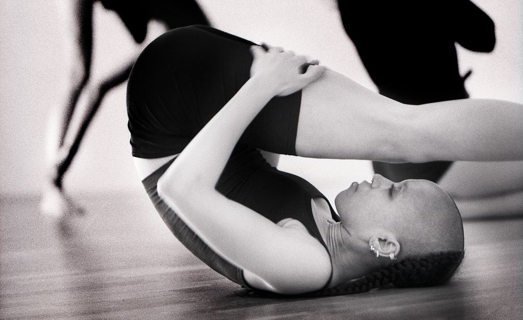 film still of woman doing splits