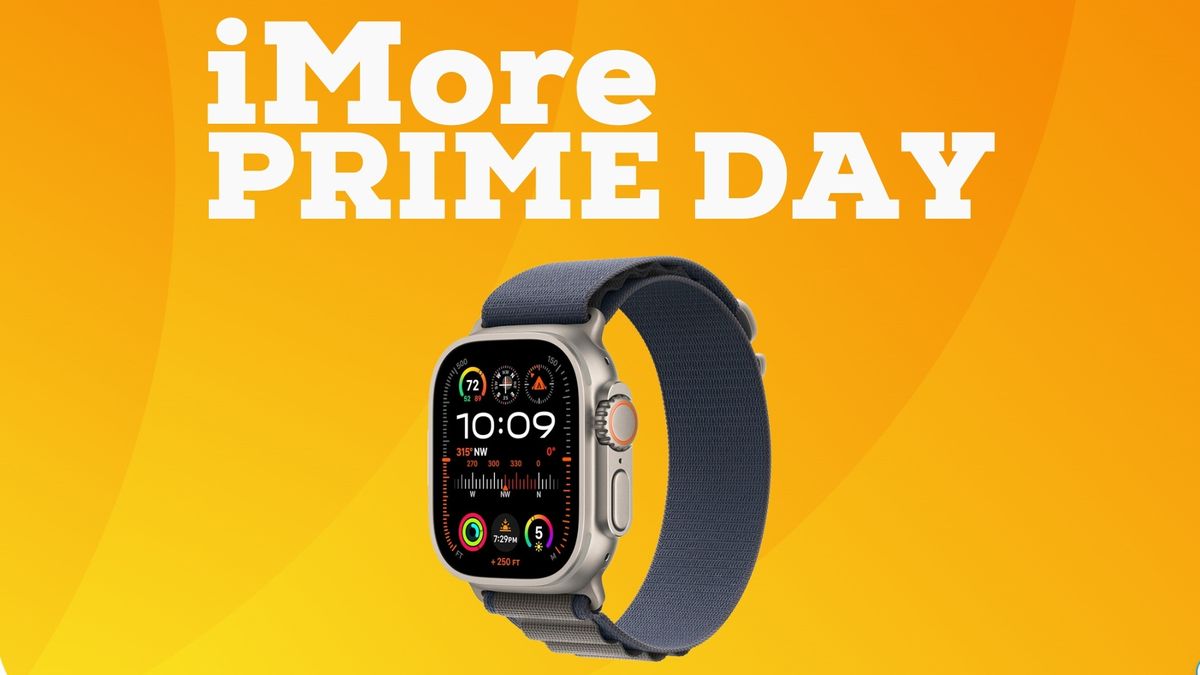 An Apple Watch Ultra 2 on an orange background