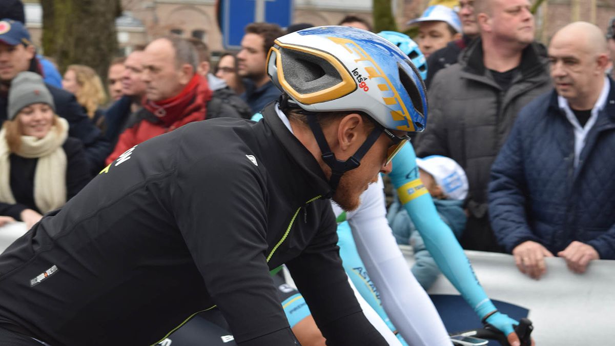 Matteo Trentin also has a custom helmet from Scott