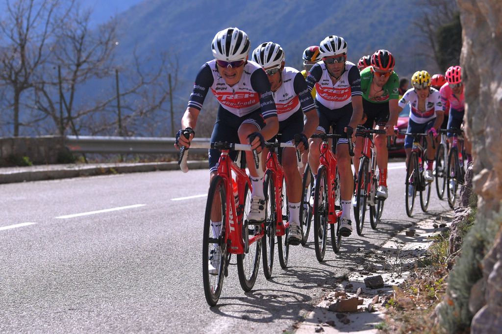 The Trek-Segafredo train on the final climb