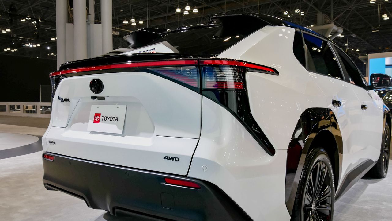 2025 Toyota bZ4X at New York Auto Show.
