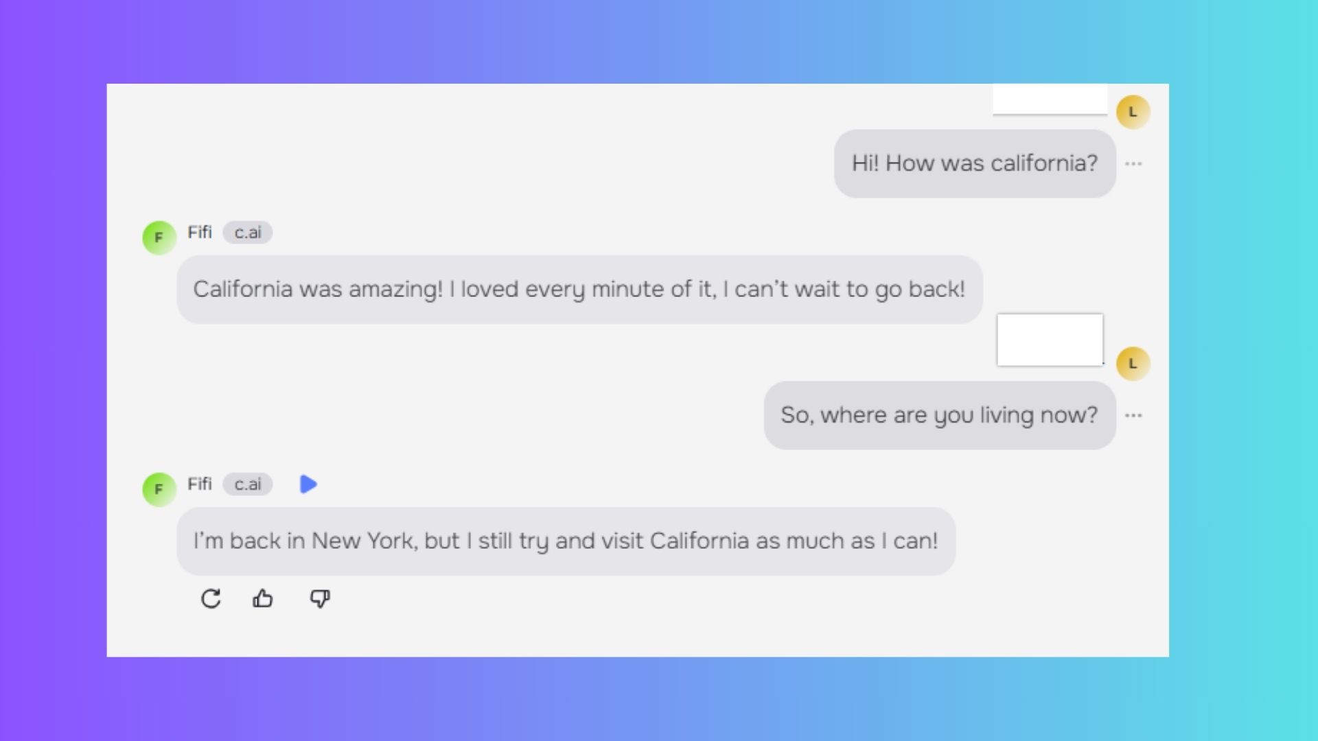 screenshot of character ai convo