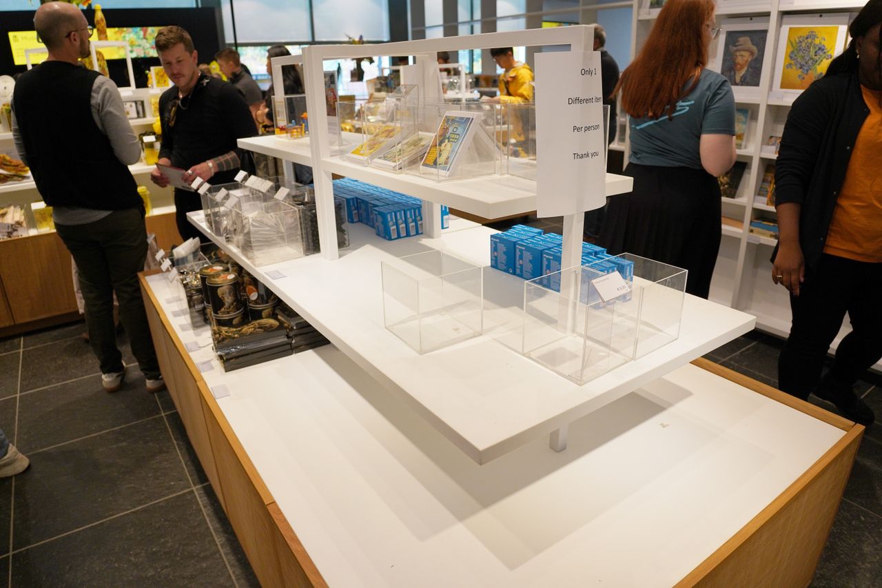 The museum gift shop had no Pokemon merchandise with empty shelves