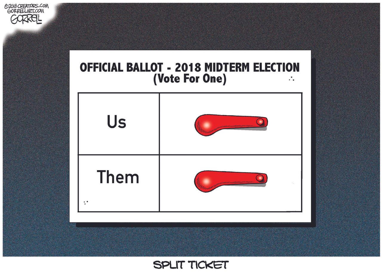 U.S. midterm election ballot us vs. them split ticket