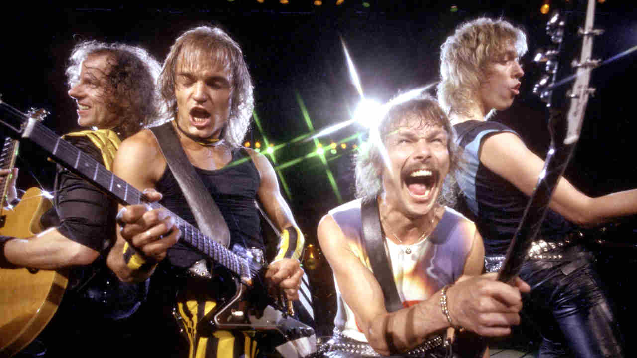 Scorpions performing live in the early 80s