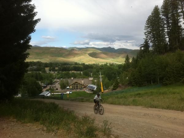 A rider pre-rides the climb