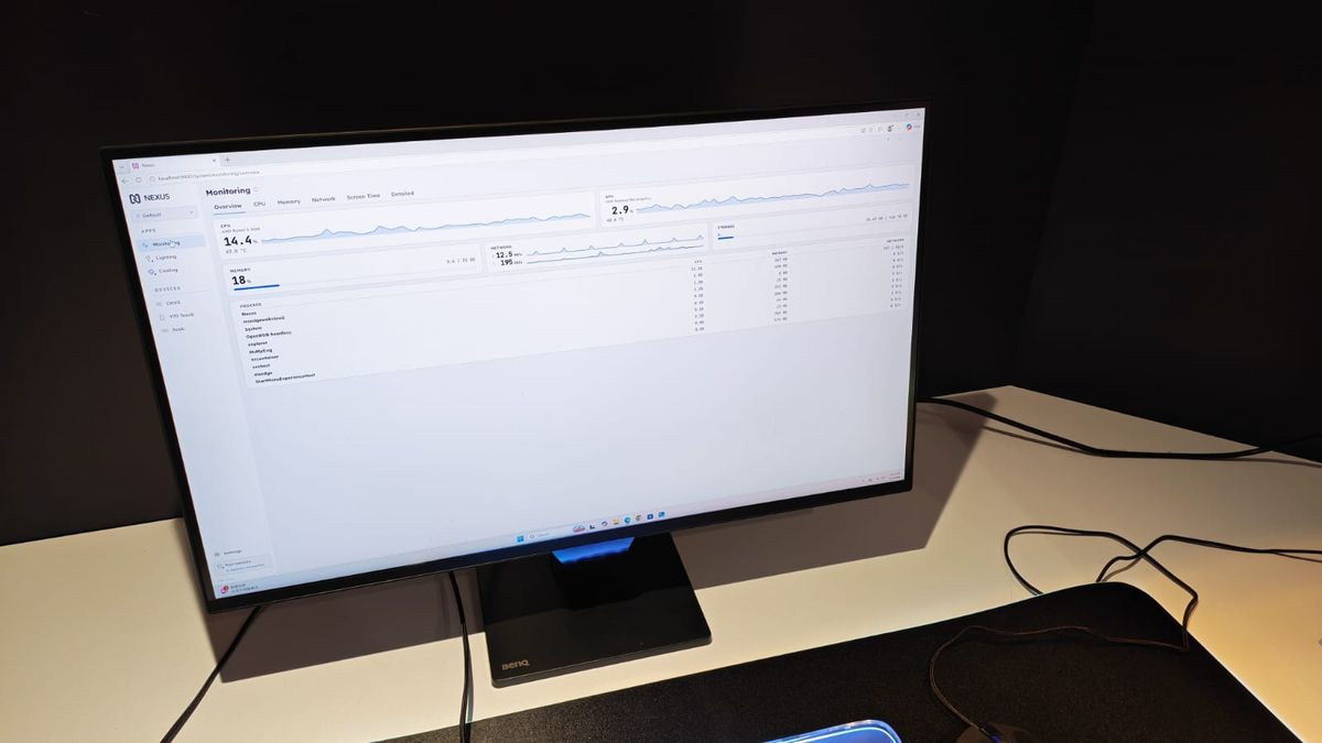 A shot of HYTE Nexus 3.0 working at Computex 2026
