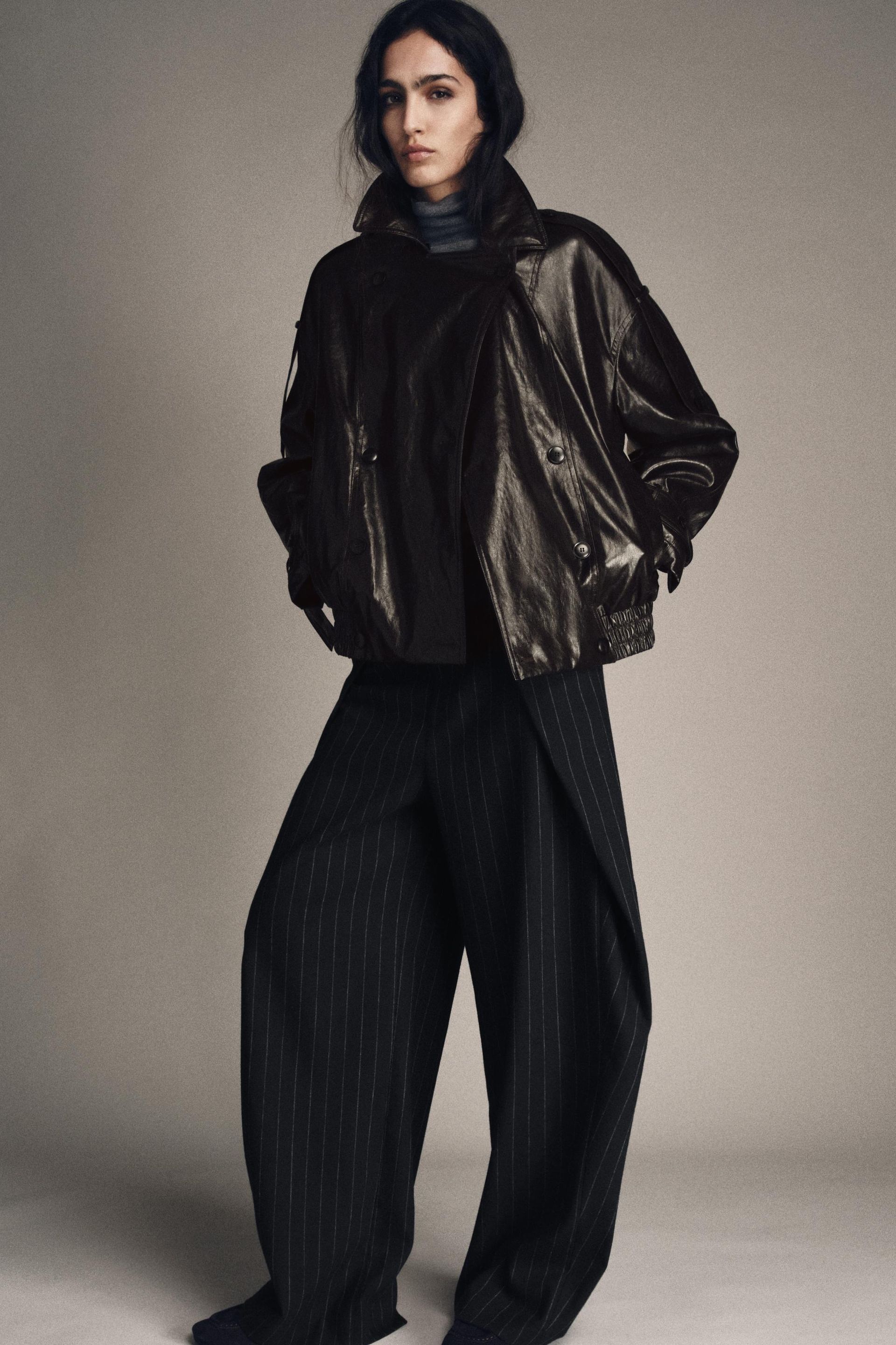 Zw Collection Wool Pinstripe Pants