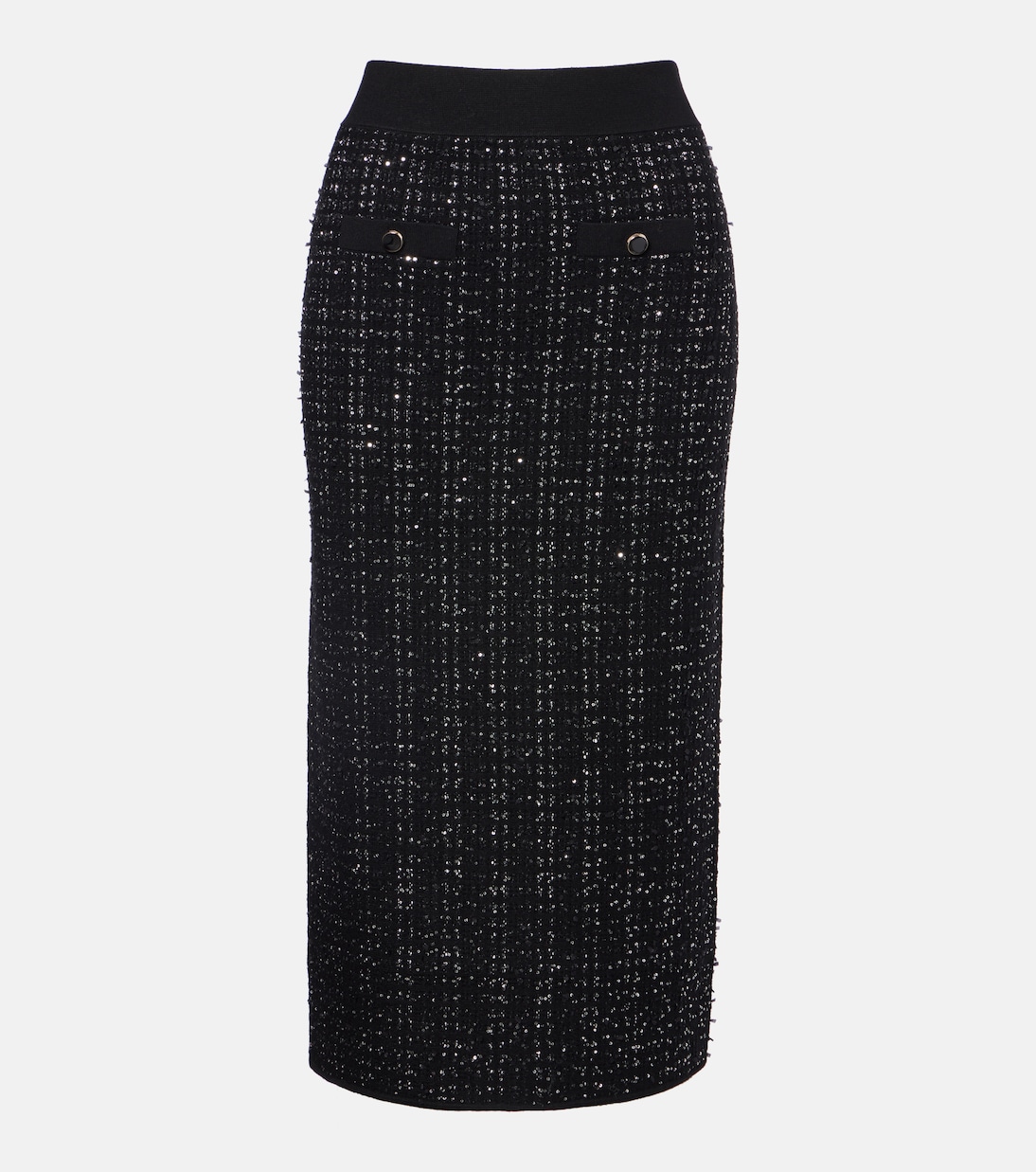 Corbin Tweed Midi Skirt in Black - Veronica Beard