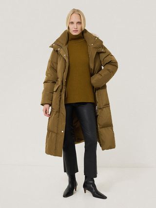 Relaxed Longline Puffer Coat | Stone