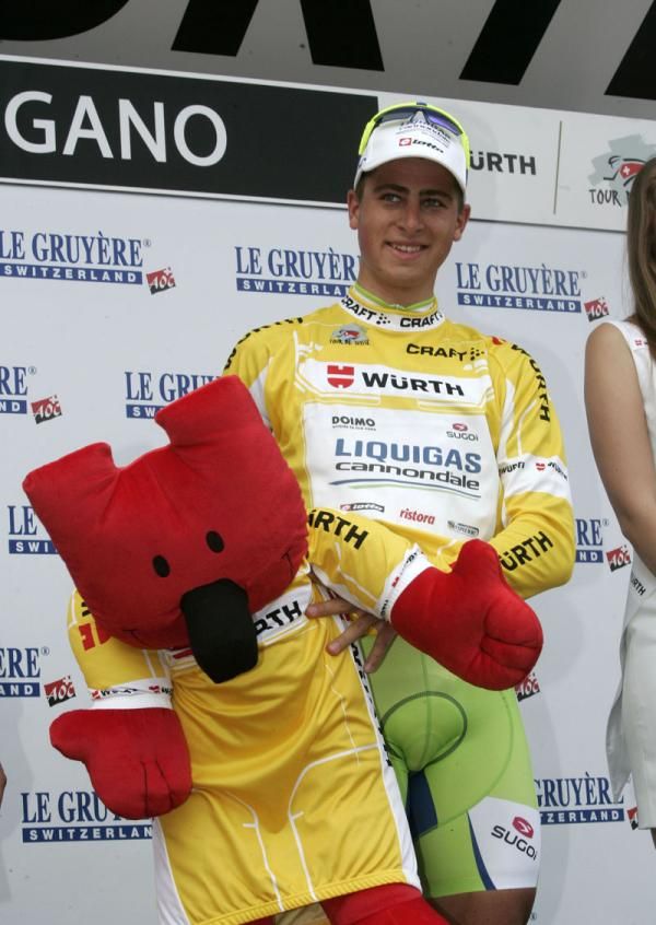 Peter Sagan (Liquigas-Cannondale) on the podium