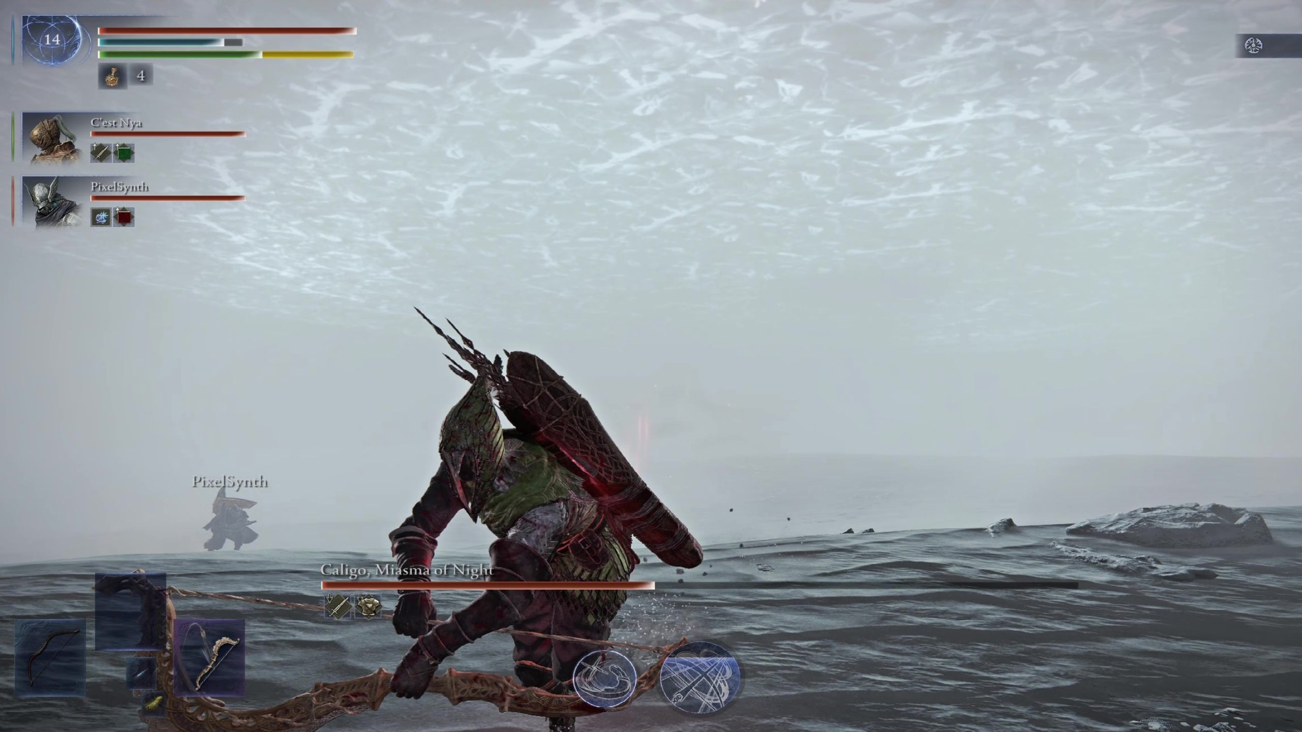 Eldon Rang Night Terine Calgo Boss Guide: Iron Night Ice Sheet Attack Missma runs from Koligo.