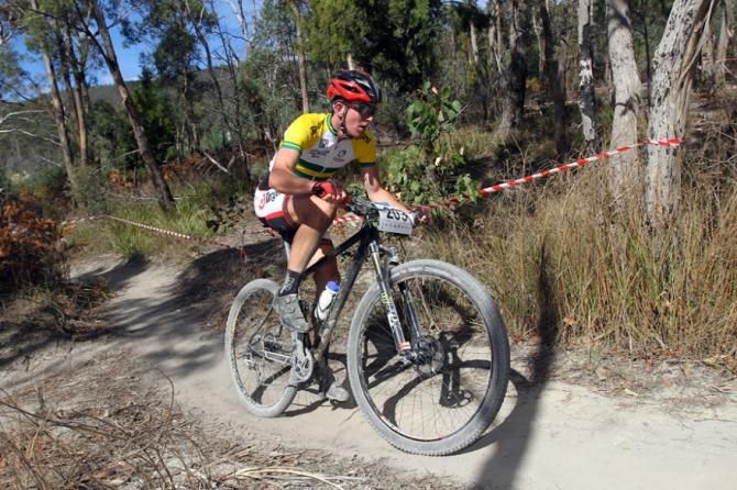 Ben Bradley in second in the U19 men's race