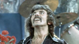 Tony Iommi on stage with Sabbath in the '70s