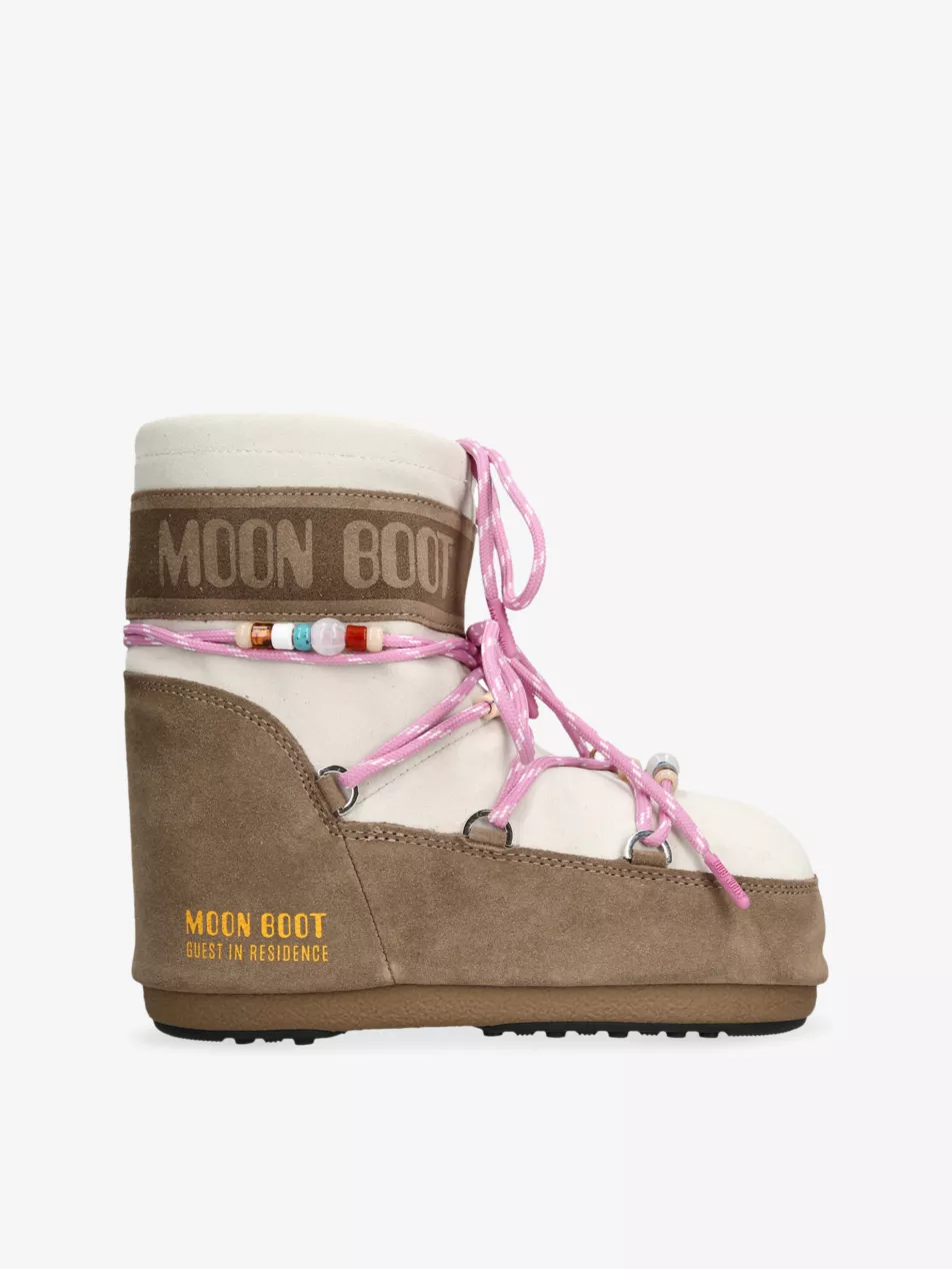 Moon Boot X Guest in Residence Icon Beaded Low Suede Boots - Eur 36 / 3 Uk Women