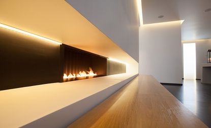 Decorative fireplace at La Suite West in London