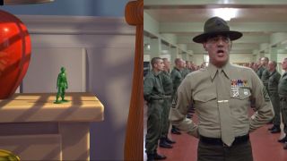 Sarge in Toy Story; R. Lee Ermey in Full Metal Jacket