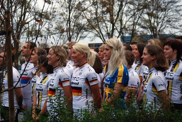 The two German champions Judith Arndt and Charlotte Becker and Swedish champ Emilia Fahlin.