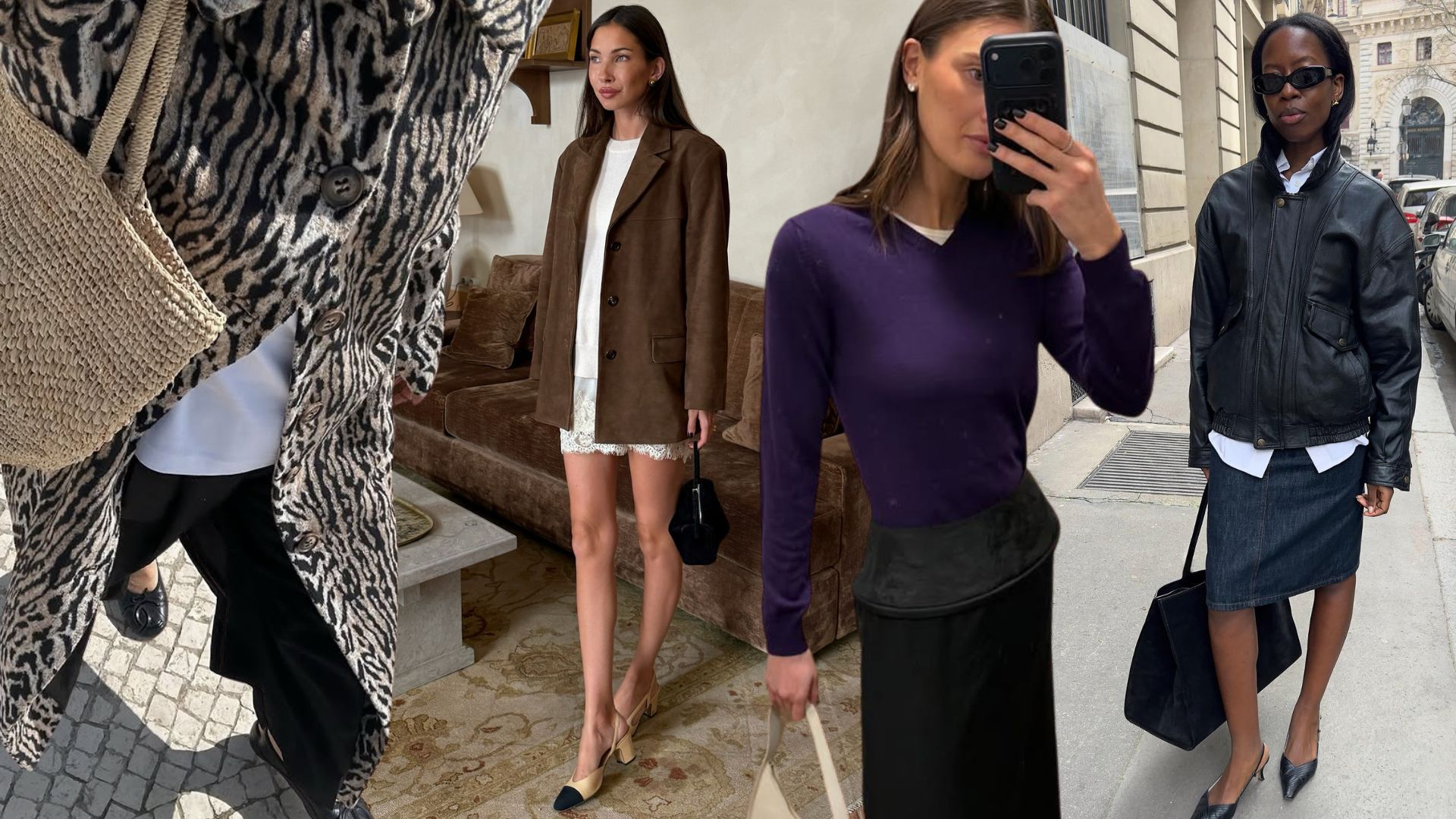 A collage of some of the biggest spring 2026 fashion trends. 