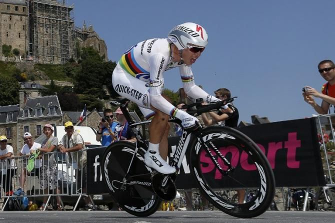 Tony Martin (Omega Pharma Quick Step) riding the fastest of the day