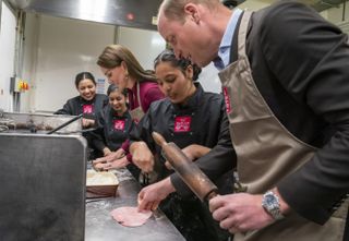 Prince William and Kate Middleton make Indian food