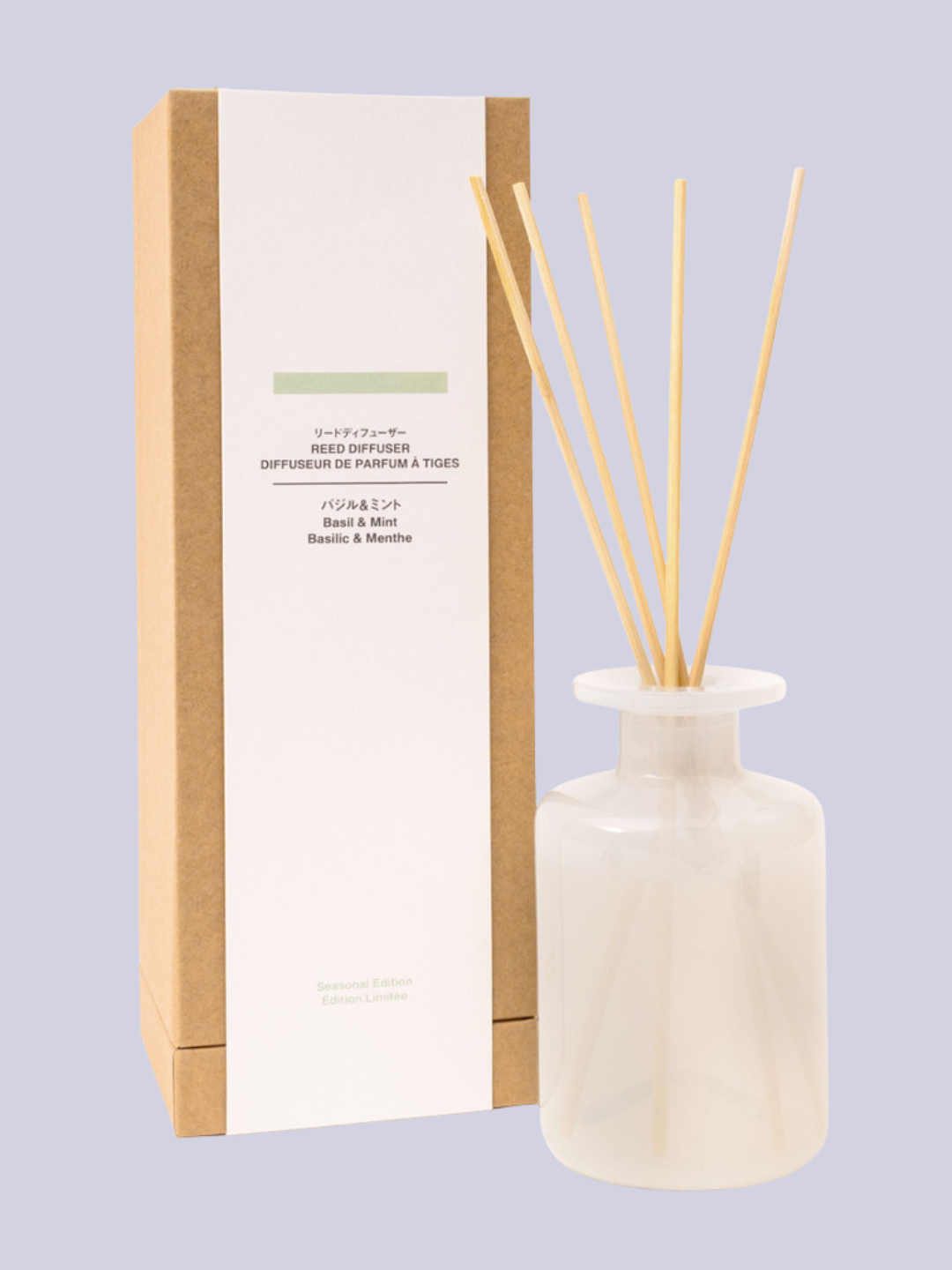 A basil and mint reed diffuser from MUJI