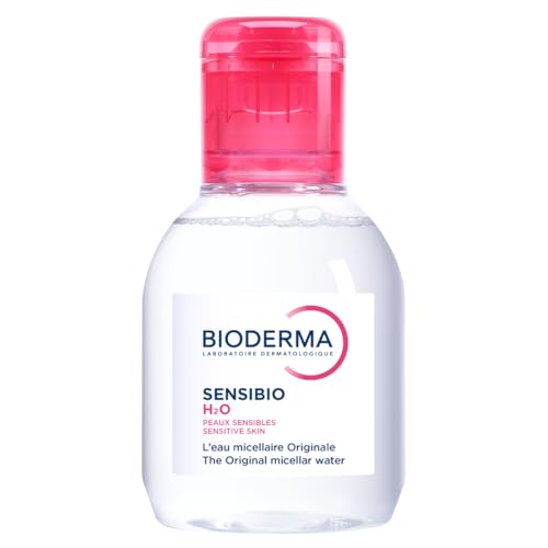 Bioderma Sensibio H2o, Micellar Water, Travel Size Makeup Remover Cleanser, Gentle for Skin, Fragrance-Free &amp;amp; Alcohol-Free, Gentle Face Cleanser for Sensitive Skin, 3.4 Fl Oz
