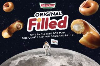 Timed with the 50th anniversary of the first moon landing, Krispy Kreme's new Original Filled doughnuts are "one small bite for man, one giant leap for doughnut-kind."