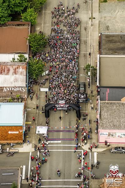 A view of the start from above