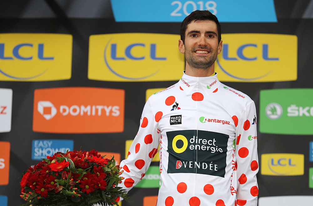 Fabien Grellier (Fra) Direct Energie in the mountain jersey at Paris-Nice