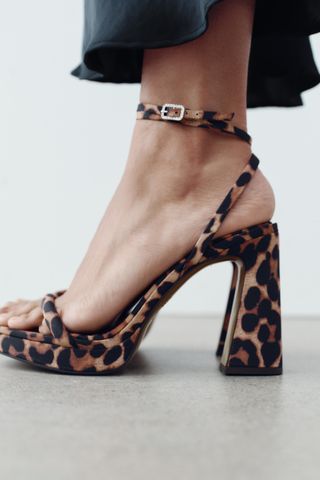 Animal Print Platform Sandals