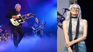 Rush and Aimee Mann onstage (composite image)