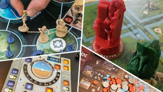 Star Wars, Jurassic World, Sky Team, and Dune: Imperium - Uprising board games divided by white lines