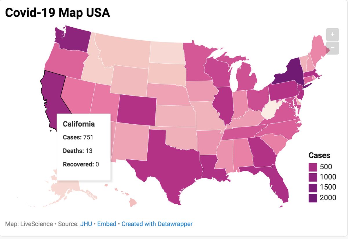 Coronavirus in the US: Map, case counts and news