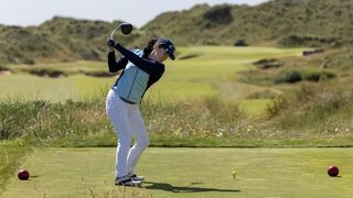 Sharon playing at Trump International Aberdeen on a long par-5