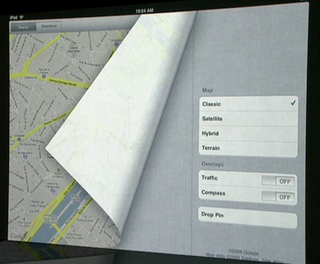 iPad Maps page curl