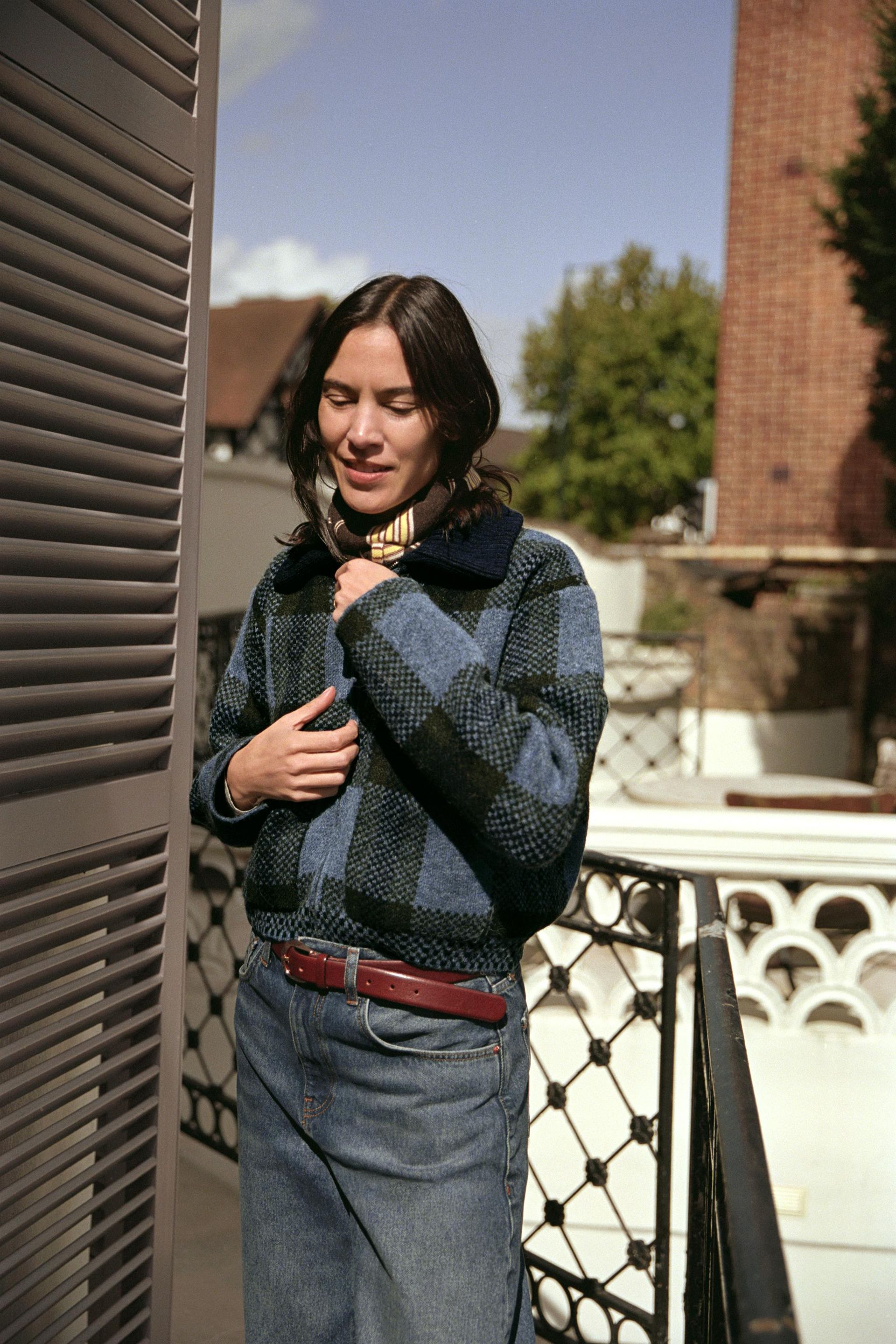 Checked Cardigan