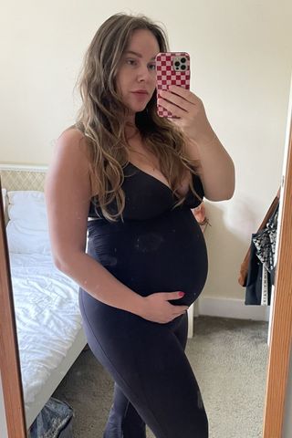 valeza after one of her pregnancy pilates workouts